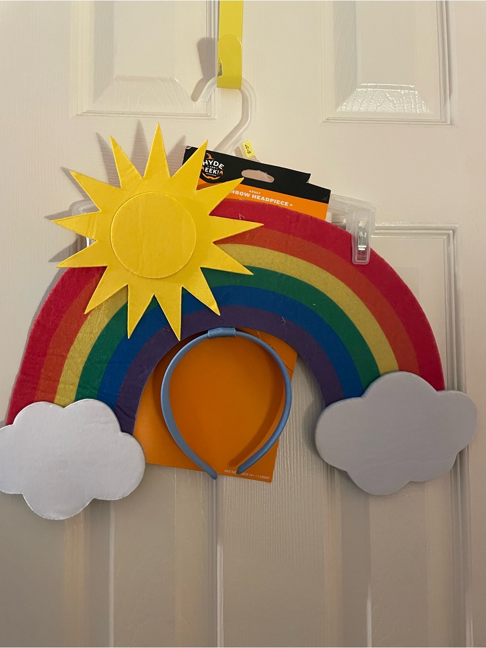 Adults Rainbow Headpiece with Sun and Clouds - Blue Accent Halloween costume New